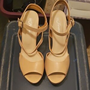 Forever 21 Beige Strappy Heels
